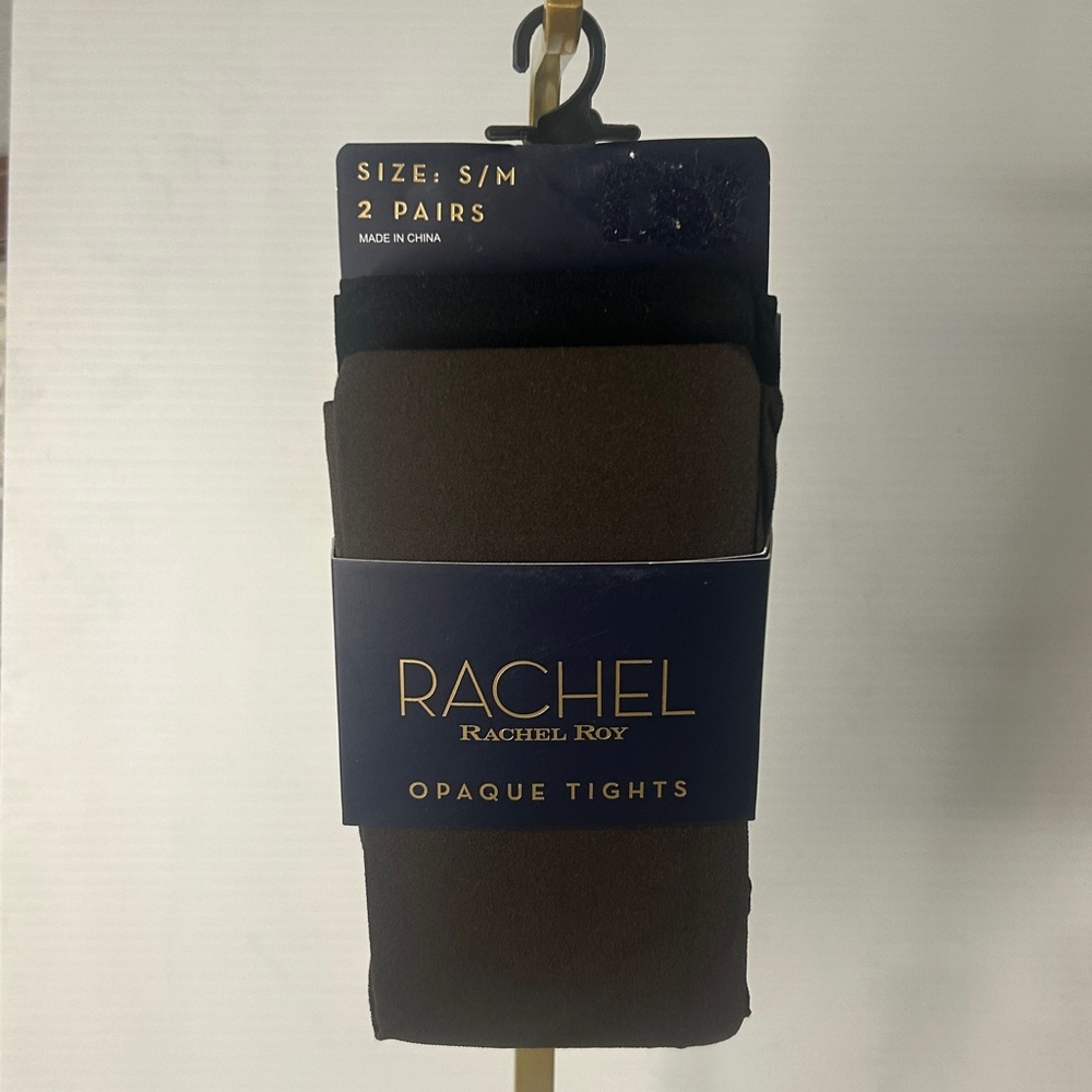 🖤”Rachel Roy” NWT Black/Brown 2-Pack Opaque Tights Size S/M🤎